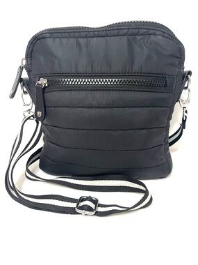Sondra Roberts Squared Black Nylon Crossbody Bag